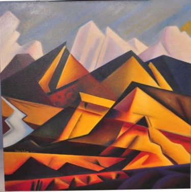 Painting titled "Sunset River    aka…" by Linton Vedrene, Original Artwork, Oil