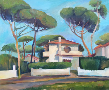 Painting titled "Italy. Lido di Spina" by Irina Makarova, Original Artwork, Oil Mounted on Wood Stretcher frame