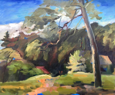 Картина под названием "Landscape" - Irina Makarova, Подлинное произведение искусства, Масло Установлен на Деревянная рама дл…