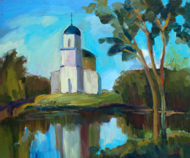 Pittura intitolato "Old Church" da Irina Makarova, Opera d'arte originale, Olio
