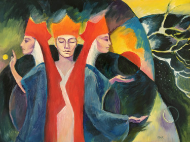 Painting titled "The Kings' Burden -…" by Irina Makarova, Original Artwork, Oil