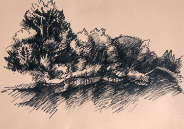 Drawing titled "Landscape 6 (In the…" by Irina Makarova, Original Artwork, Marker