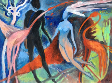Pittura intitolato "Things are gonna be…" da Irina Makarova, Opera d'arte originale, Olio Montato su Telaio per barella in l…