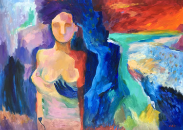 Peinture intitulée "COURAGE - expressiv…" par Irina Makarova, Œuvre d'art originale, Huile Monté sur Châssis en bois