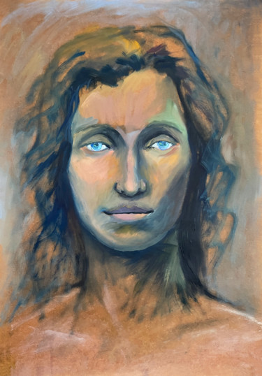 Peinture intitulée "WOMAN'S PORTRAIT (M…" par Irina Makarova, Œuvre d'art originale, Huile