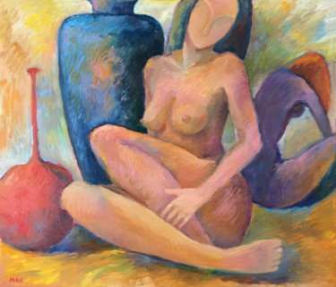 ANY FORM IS AMPTY- nude woman oil painting with a naked girl Pintura titulada "ANY FORM IS AMPTY-…" por Irene Makarova, Obra de arte original, Oleo