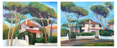 Painting titled "LANDSCAPES OF ITALY…" by Irina Makarova, Original Artwork, Oil Mounted on Wood Stretcher frame