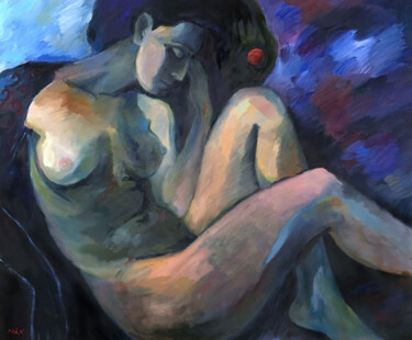 Картина под названием "THE HOUR OF THE BUL…" - Irina Makarova, Подлинное произведение искусства, Масло Установлен на Деревян…