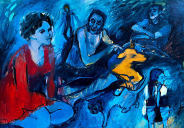 Malerei mit dem Titel "MY FRIENDS - modern…" von Irina Makarova, Original-Kunstwerk, Öl