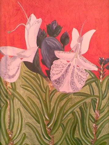 Peinture intitulée "Fleur de romarin" par Imane Chetioui, Œuvre d'art originale