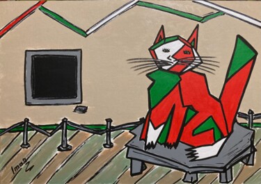 Картина под названием "Красный Кот и Черны…" - Imar, Подлинное произведение искусства, Акрил