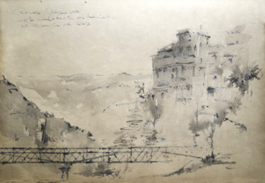Museum of Abstract Art (Cuenca, spain) Рисунок под названием "Museum of Abstract…" - Iñaki Arbulo, Подлинное произведение искусства, Чернила