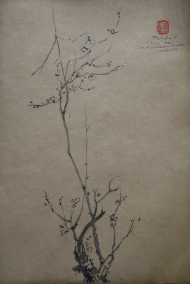 PLUM TREE SERIES Peinture intitulée "PLUM TREE SERIES" par Iñaki Arbulo, Œuvre d'art originale, Encre