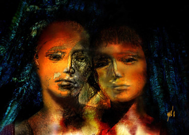 Digital Arts titled "Faux jumeaux" by Yve'S, Original Artwork, 2D Digital Work