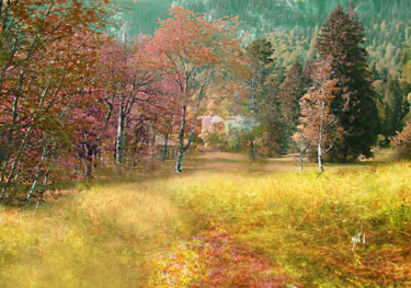 Digitale Kunst mit dem Titel "Automne" von Yve'S, Original-Kunstwerk, 2D digitale Arbeit