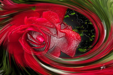 Digital Arts titled "Rose rouge plastique" by Yve'S, Original Artwork, 2D Digital Work