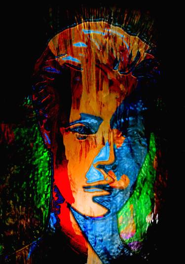 Digitale Kunst mit dem Titel "Le peintre" von Yve'S, Original-Kunstwerk, 2D digitale Arbeit