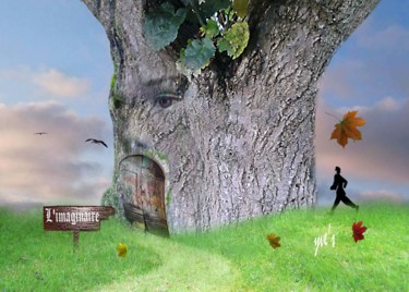 Artes digitais intitulada "Le vieil arbre" por Yve'S, Obras de arte originais, Trabalho Digital 2D