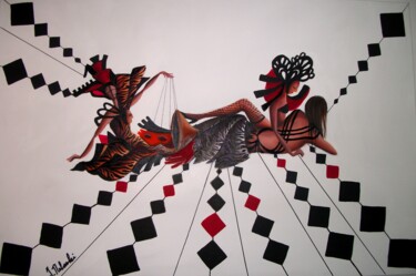 Peinture intitulée "Ève allongée" par Imene Mebarki, Œuvre d'art originale, Huile