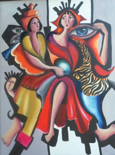 Peinture intitulée "Murmure" par Imene Mebarki, Œuvre d'art originale, Huile