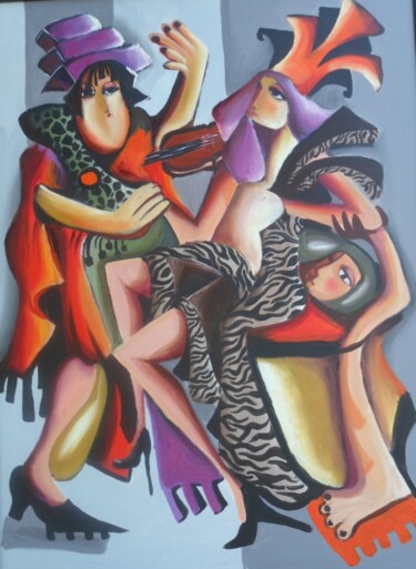 Painting titled "Féminicide" by Imene Mebarki, Original Artwork, Oil