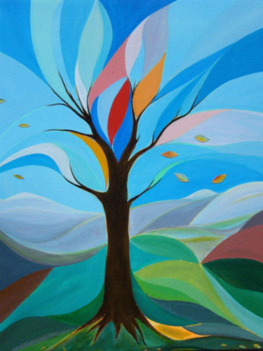 Pittura intitolato "THE COLOUR TREE, di…" da Immagine&Poesia, Opera d'arte originale, Olio