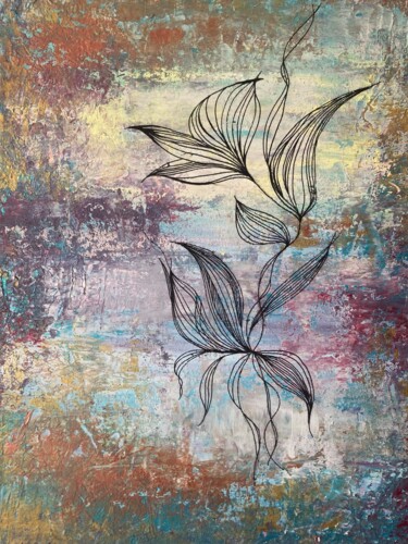 Картина под названием "Fleur de la cour" - Imola Mihalecz, Подлинное произведение искусства, Акрил