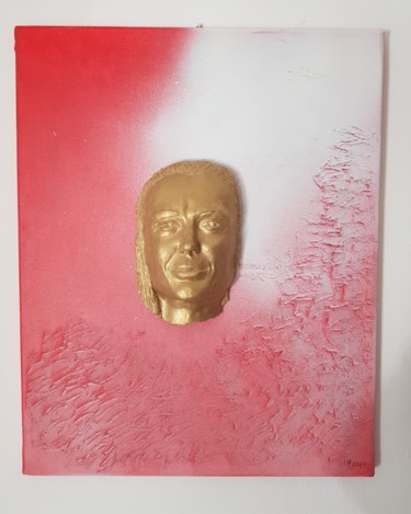 Volto su tela Escultura intitulada "Volto su tela" por Michele Imperiale, Obras de arte originais, Gesso