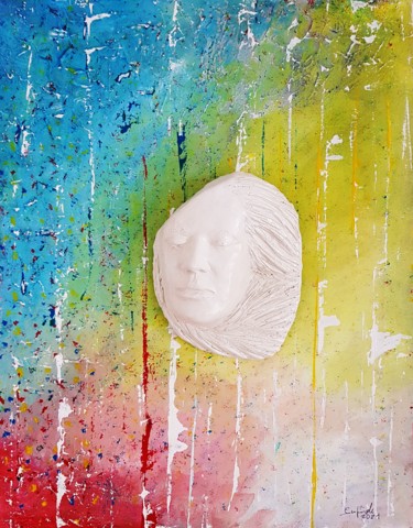 Scultura su tela colorata Escultura intitulada "Scultura su tela co…" por Michele Imperiale, Obras de arte originais, Gesso