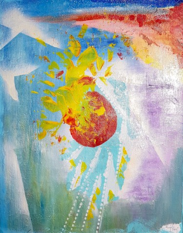 Painting titled "Cuore" by Michele Imperiale, Original Artwork, Acrylic