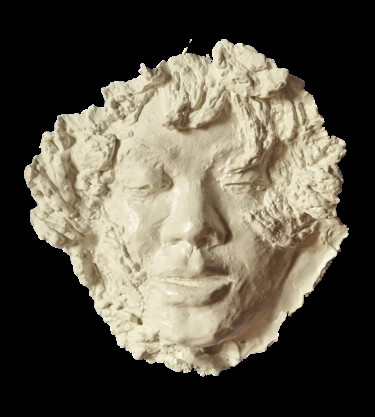 Sculpture intitulée "Volto con capelli r…" par Michele Imperiale, Œuvre d'art originale, Plâtre