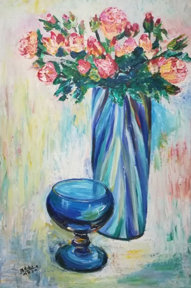 제목이 "bouquet printanier"인 미술작품 Muxian Declerck로, 원작, 기름