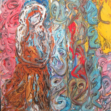 Painting titled "Colorful thoughts" by Inaam Obaidi Onsi, Original Artwork, Acrylic