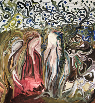 Peinture intitulée "Daughters of Eve Mu…" par Inaam Obaidi Onsi, Œuvre d'art originale, Acrylique