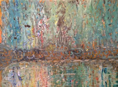 Painting titled "River of Bet" by Inaam Obaidi Onsi, Original Artwork, Acrylic