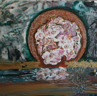 Peinture intitulée "Flowers in the river" par Inaam Obaidi Onsi, Œuvre d'art originale, Acrylique