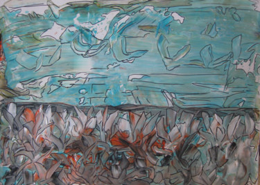 Peinture intitulée "Seashore" par Inaam Obaidi Onsi, Œuvre d'art originale, Acrylique