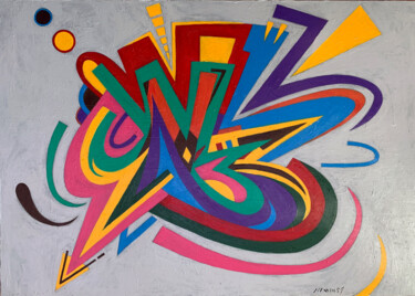 Pintura intitulada "Urban Prism." por Marcos Inácio, Obras de arte originais, Óleo
