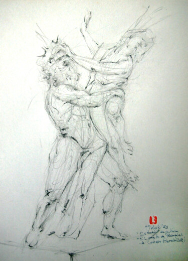 Desenho intitulada "Estudio de la Escul…" por Iñaki Martinez De Arbulo, Obras de arte originais, Lápis