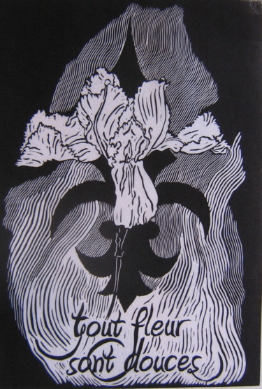 Drawing titled "tout fleur.jpg" by Inara Cedrins, Original Artwork