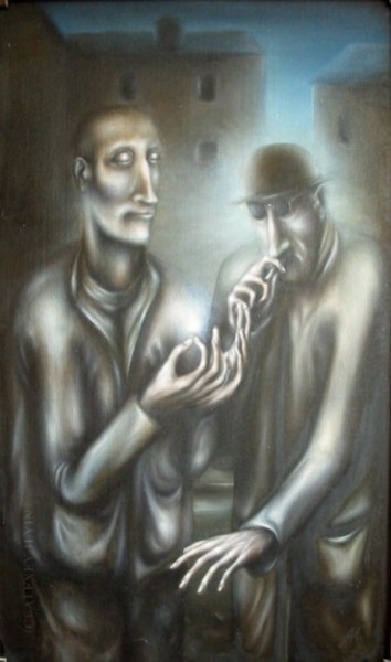 Картина под названием "Слепые" - Алексей Ильин, Подлинное произведение искусства, Другой