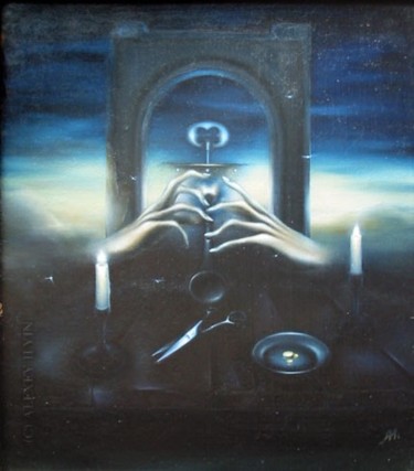Картина под названием "Музыкальный автомат" - Алексей Ильин, Подлинное произведение искусства, Масло