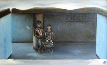 Картина под названием "Старое метро" - Алексей Ильин, Подлинное произведение искусства, Масло
