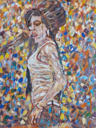 Peinture intitulée "2023 Amy Whinehouse" par Giovanni Incoronato, Œuvre d'art originale, Huile Monté sur Châssis en bois