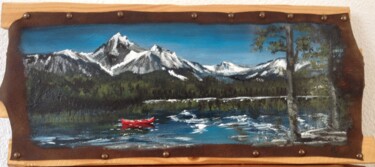 Painting titled "on Snake river (Ida…" by Graywolf Rm (Indian Héritage Arts), Original Artwork, Acrylic