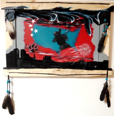 Painting titled "free-spirit" by Graywolf Rm (Indian Héritage Arts), Original Artwork, Acrylic