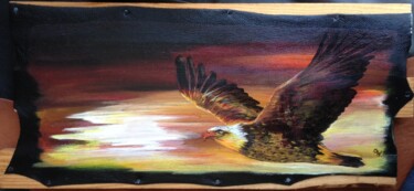 Malerei mit dem Titel "Flyght of the eagle…" von Graywolf Rm (Indian Héritage Arts), Original-Kunstwerk, Acryl