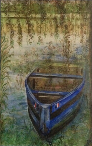 Peinture intitulée "Dans la Saône" par Graywolf Rm (Indian Héritage Arts), Œuvre d'art originale, Aquarelle