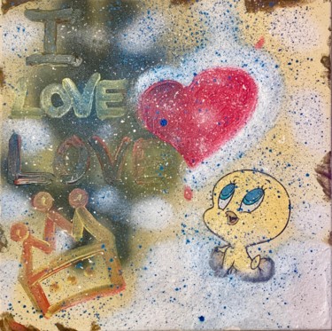 Peinture intitulée "I Love Love" par Oledo, Œuvre d'art originale, Bombe aérosol