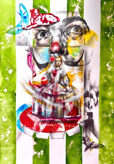Pintura intitulada "Salvador Dali" por Indiano Perez, Obras de arte originais, Óleo